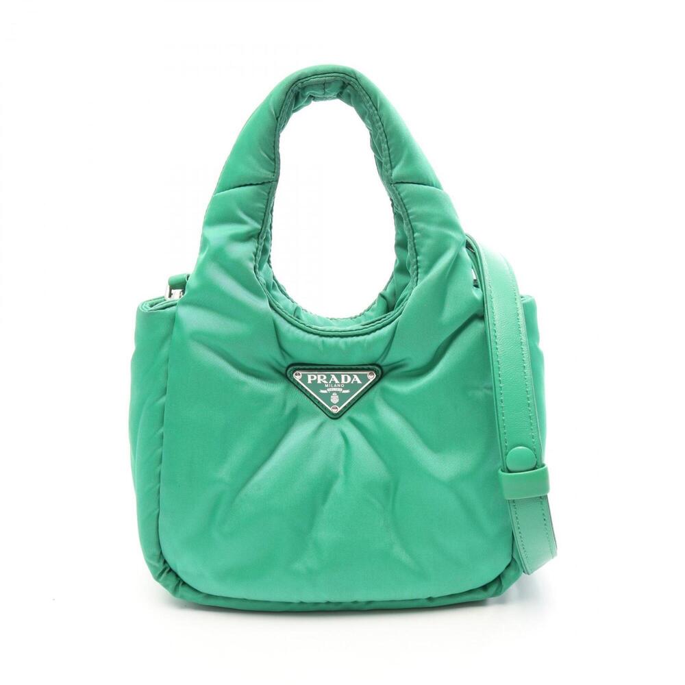 Prada Padded 2-Way Handbag, Nylon, Women's, Green, 1BA359